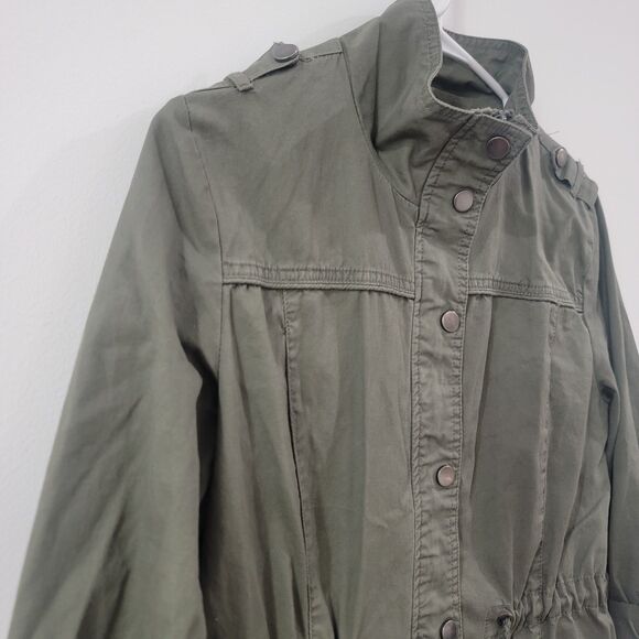 Ashley Womens Utility Jacket Size Small Green‎ Military Tiger Rhinestones - Picture 8 of 9